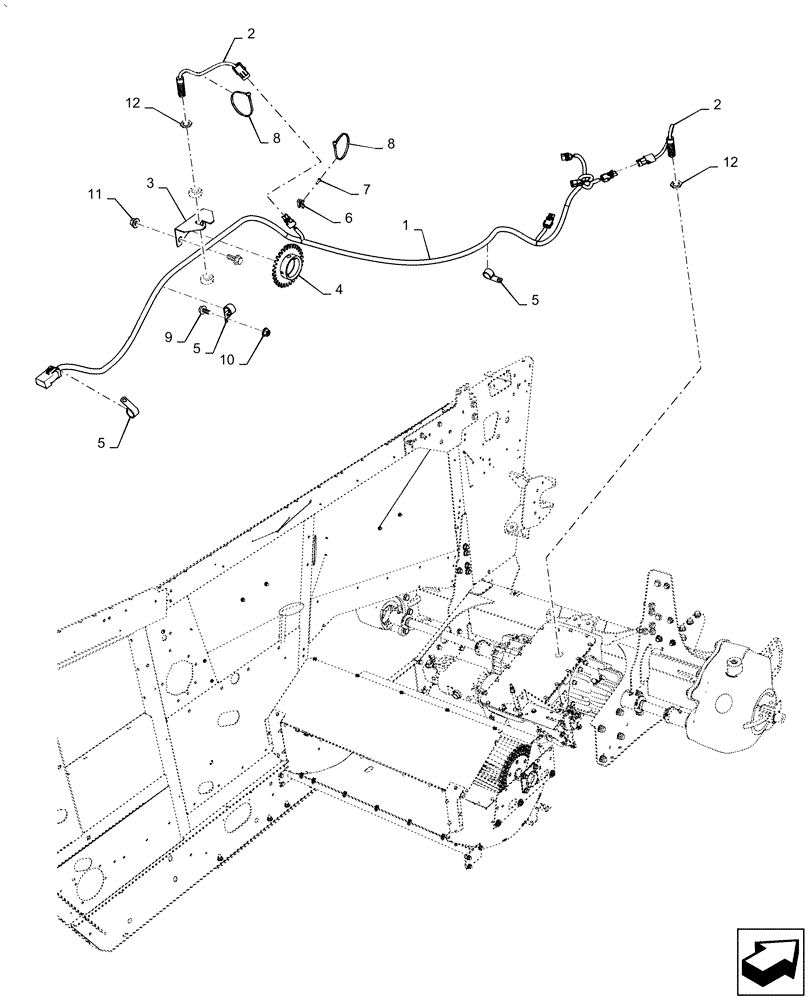 Схема запчастей Case IH AF4077 - (55.101.AA[01]) - HARNESS, LOWER FRAME (55) - ELECTRICAL SYSTEMS