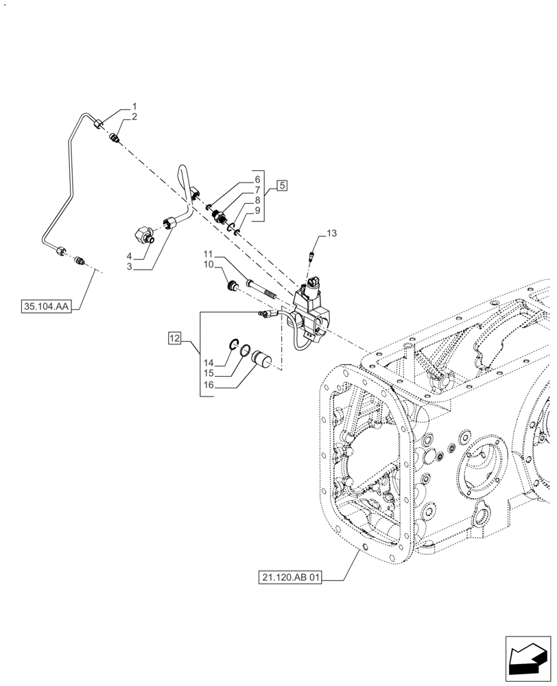 Схема запчастей Case IH FARMALL 120A - (27.106.AK[02]) - VAR - 390331, 330331 - DIFFERENTIAL LOCK, CONTROL (27) - REAR AXLE SYSTEM