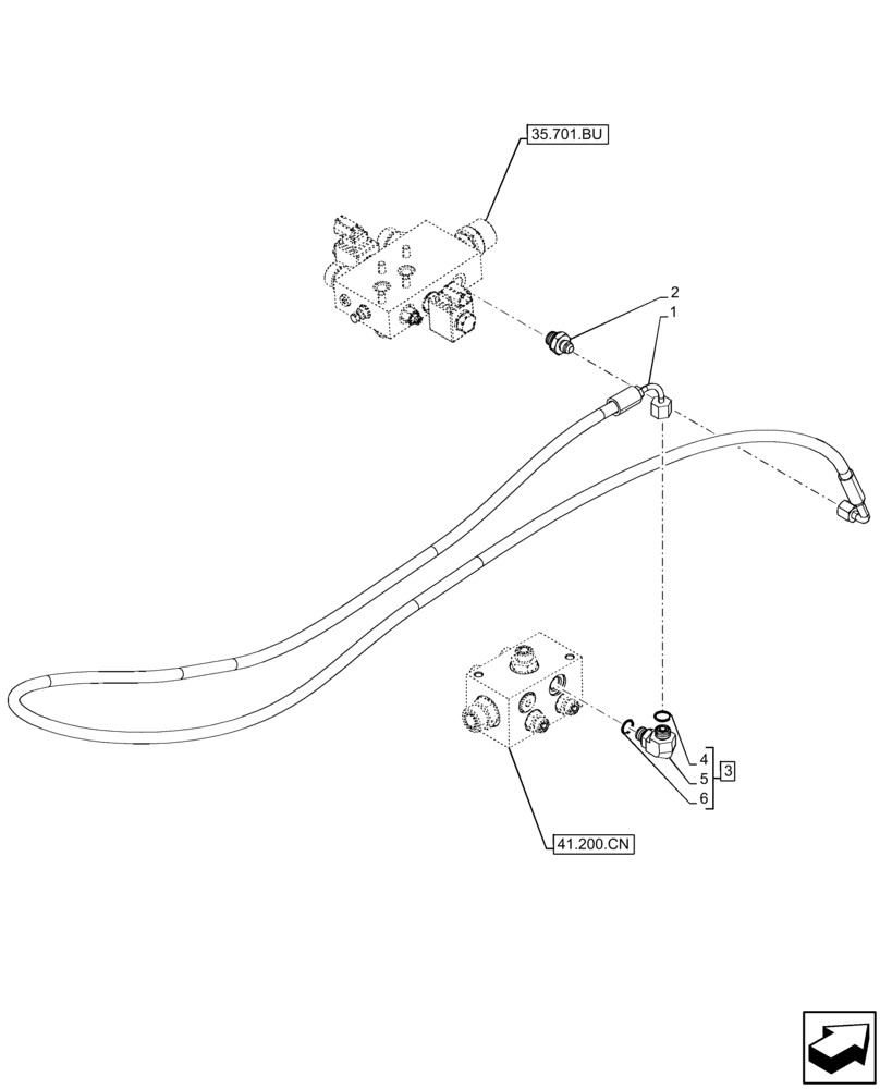 Схема запчастей Case IH FARMLIFT 742 - (35.701.AD) - VAR - 749299 - FLOAT VALVE, RETURN LINE (35) - HYDRAULIC SYSTEMS