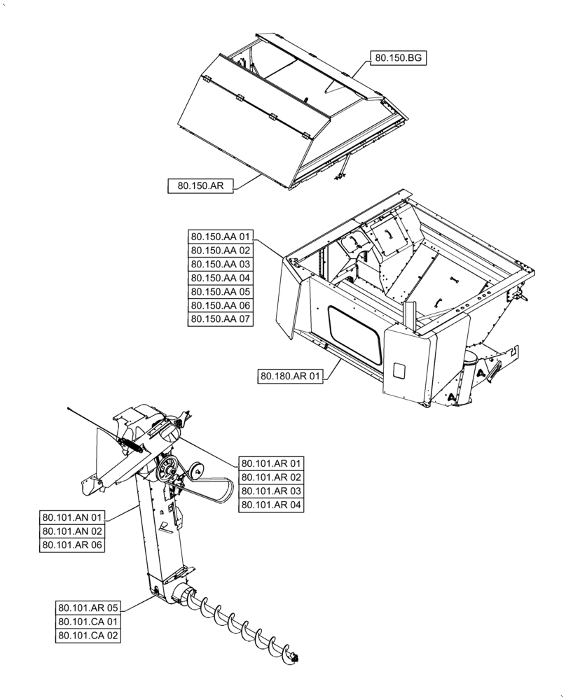 Схема запчастей Case IH AF4088 - (00.000.80[02]) - PICTORIAL INDEX - CROP STORAGE/UNLOADING (00) - GENERAL & PICTORIAL INDEX