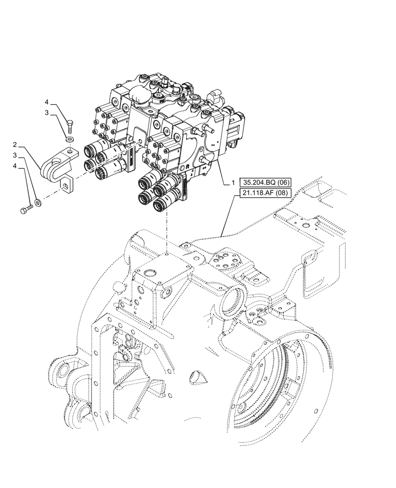 Схема запчастей Case IH PUMA 220 CVT - (35.204.BQ[05]) - VAR - 758060 - 4 REMOTE CONTROL VALVE (EHR) (35) - HYDRAULIC SYSTEMS