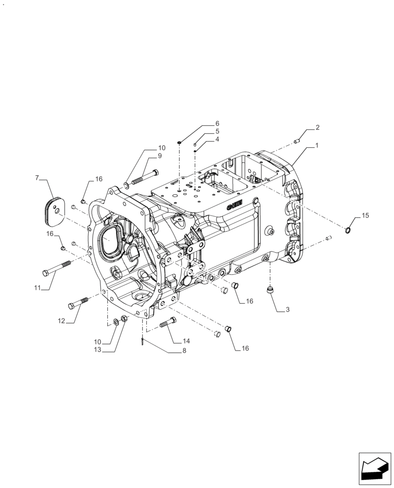 Схема запчастей Case IH FARMALL 110A - (21.112.AC[01]) - VAR - 330061, 3903402, 330059 - TRANSMISSION HOUSING, POWERSHUTTLE (21) - TRANSMISSION