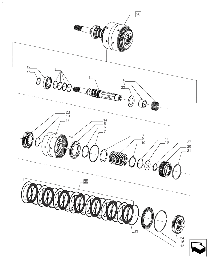 Схема запчастей Case IH FARMALL 110A - (21.154.AA[03]) - VAR - 330059 - CLUTCH, 8X8 (21) - TRANSMISSION