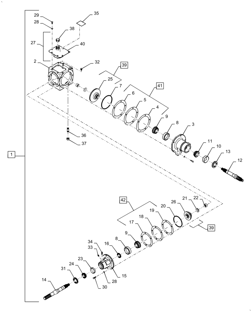 Схема запчастей Case IH AF4077 - (60.150.AE[01]) - GEARBOX, ASSY, FEEDER, DRIVE (60) - PRODUCT FEEDING