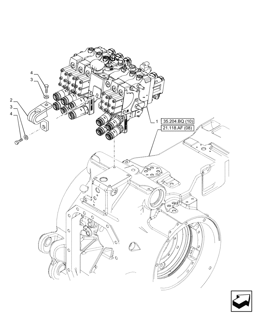 Схема запчастей Case IH PUMA 185 - (35.204.BQ[09]) - VAR - 758061 - 5 REMOTE CONTROL VALVE (EHR) (35) - HYDRAULIC SYSTEMS