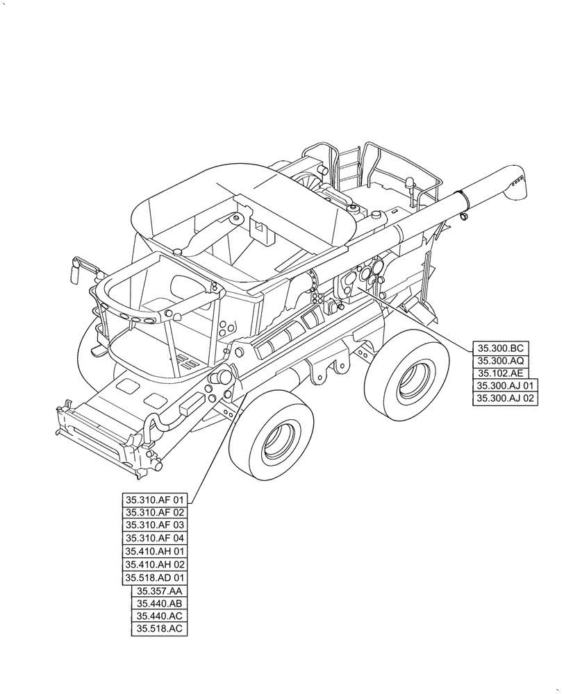 Схема запчастей Case IH AF4088 - (35.000.00) - SECTION INDEX - HYDRAULIC SYSTEMS, USE FOR 2016 (35) - HYDRAULIC SYSTEMS