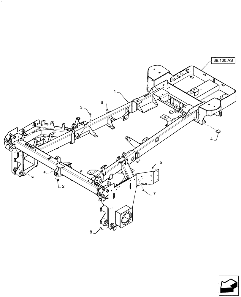 Схема запчастей Case IH WD2504 - (39.100.AY) - FRAME (39) - FRAMES AND BALLASTING