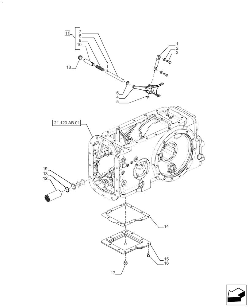 Схема запчастей Case IH FARMALL 110A - (27.106.AK[01]) - VAR - 390331, 330331 - DIFFERENTIAL LOCK (27) - REAR AXLE SYSTEM