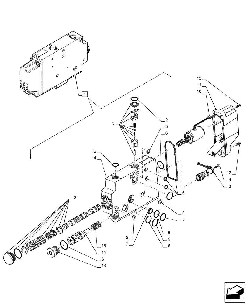 Схема запчастей Case IH PUMA 150 - (35.204.BE[25]) - VAR - 391165, 758059, 758060, 758061 - CONTROL VALVE SECTION, COMPONENTS (35) - HYDRAULIC SYSTEMS