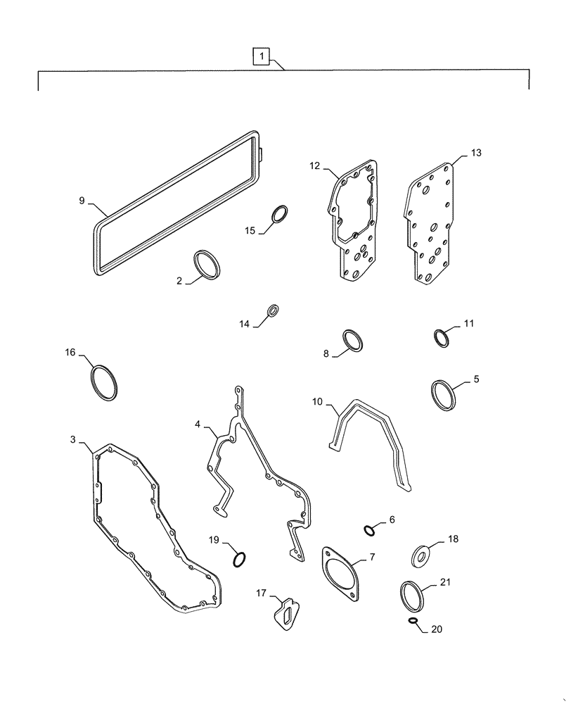 Схема запчастей Case IH RP165 - (88.100.10[02]) - GASKET KIT - CYLINDER BLOCK (88) - ACCESSORIES