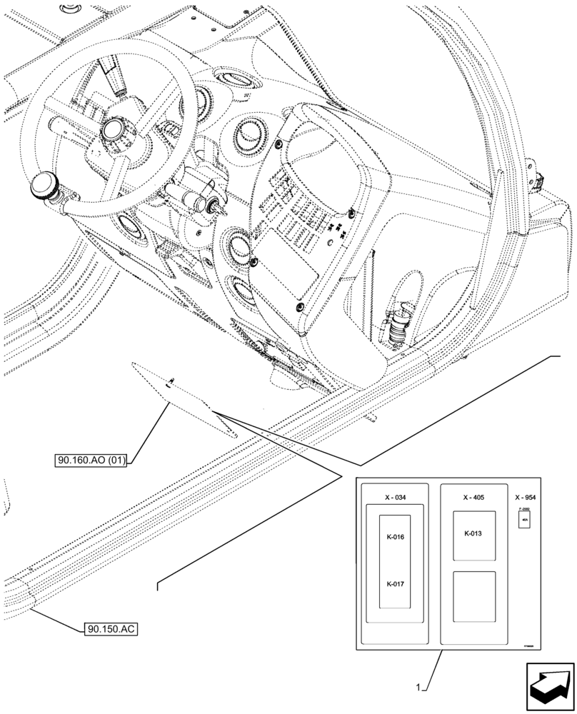 Схема запчастей Case IH FARMLIFT 735 - (90.108.AA[02]) - DECAL, FUSE BOX, RIGHT SIDE (90) - PLATFORM, CAB, BODYWORK AND DECALS