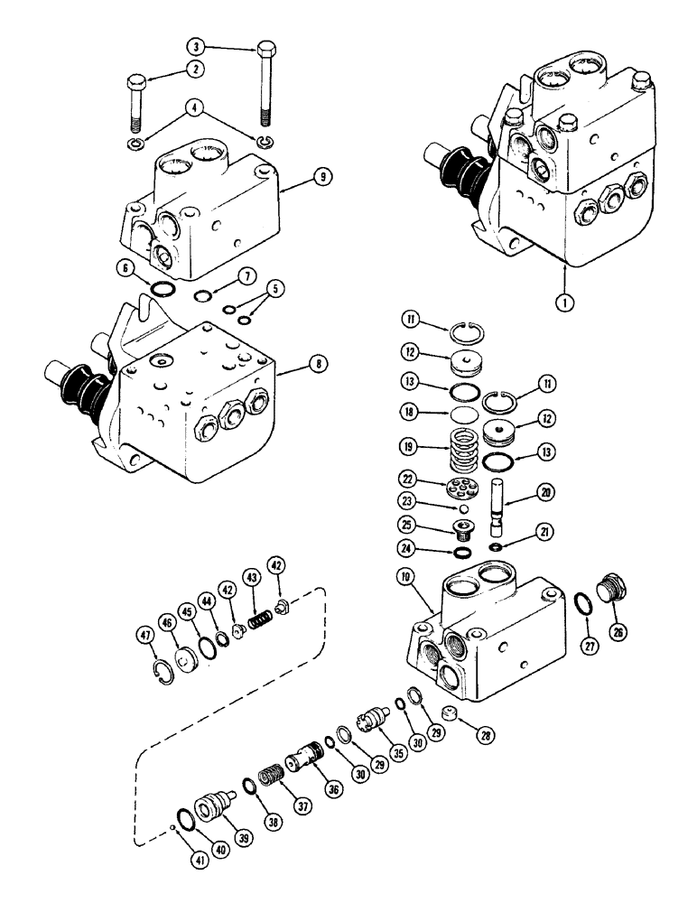 Схема запчастей Case IH 1370 - (152) - POWER ASSIST BRAKE SYSTEM, POWER ASSIST BRAKE VALVE ASSEMBLY, USED WITHOUT DIFFERENTIAL LOCK (07) - BRAKES