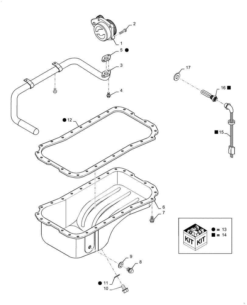 Схема запчастей Case IH RP165 - (10.102.AD) - OIL PUMP AND OIL PAN (10) - ENGINE