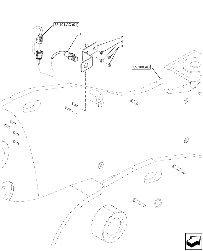 Схема запчастей Case IH FARMLIFT 635 - (55.425.AL[02]) - VAR - 749299 - FLOAT VALVE, ARM/LIFTING DEVICE, SENSOR (55) - ELECTRICAL SYSTEMS