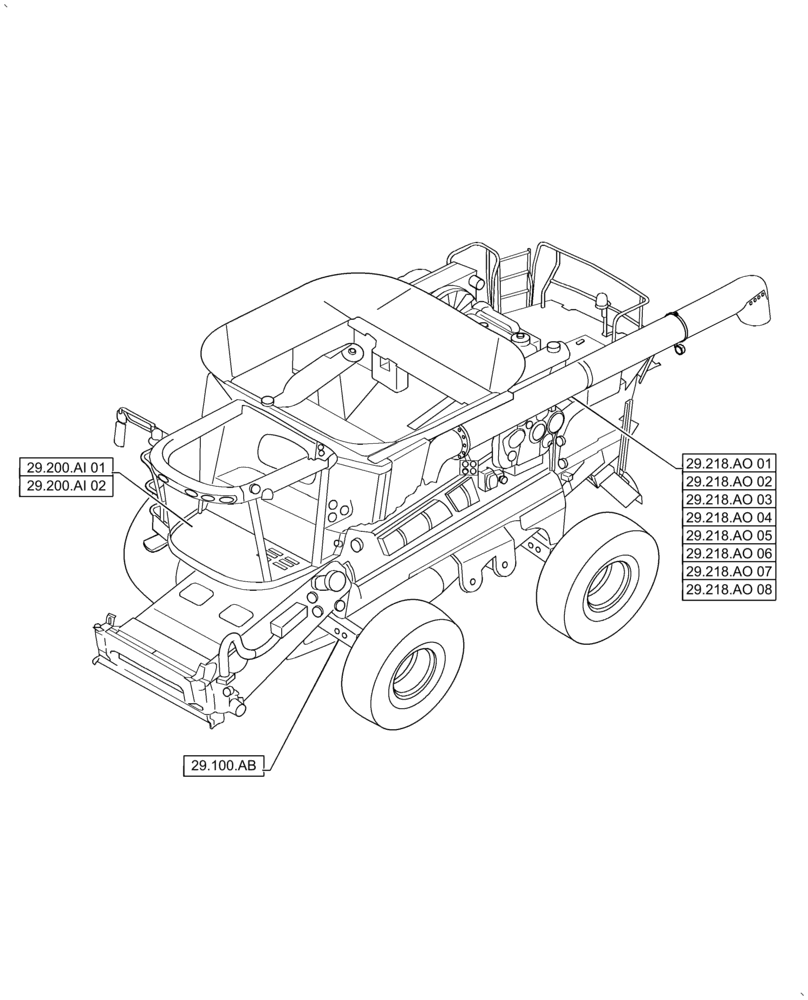Схема запчастей Case IH AF4088 - (00.000.29) - PICTORIAL INDEX - HYDROSTATIC DRIVE, USE FOR 2016 (00) - GENERAL & PICTORIAL INDEX