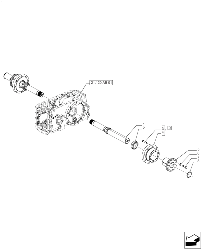 Схема запчастей Case IH FARMALL 110A - (27.120.AR) - VAR - 330331 - WHEEL, HUB, ADAPTER (27) - REAR AXLE SYSTEM