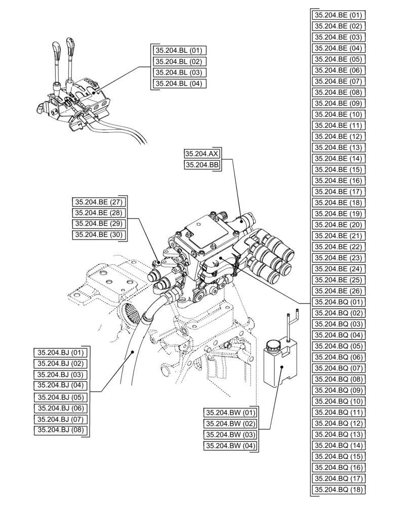 Схема запчастей Case IH PUMA 150 - (00.000.35[02]) - PICTORIAL INDEX - HYDRAULIC SYSTEMS (00) - GENERAL & PICTORIAL INDEX
