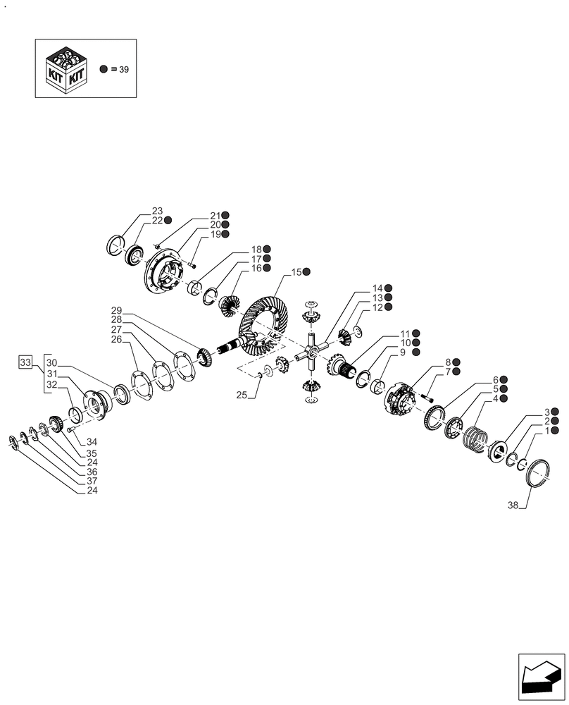 Схема запчастей Case IH FARMALL 130A - (21.120.AB[03]) - VAR - 390331, 330331 - GEARBOX, HOUSING, HEAVY DUTY (21) - TRANSMISSION