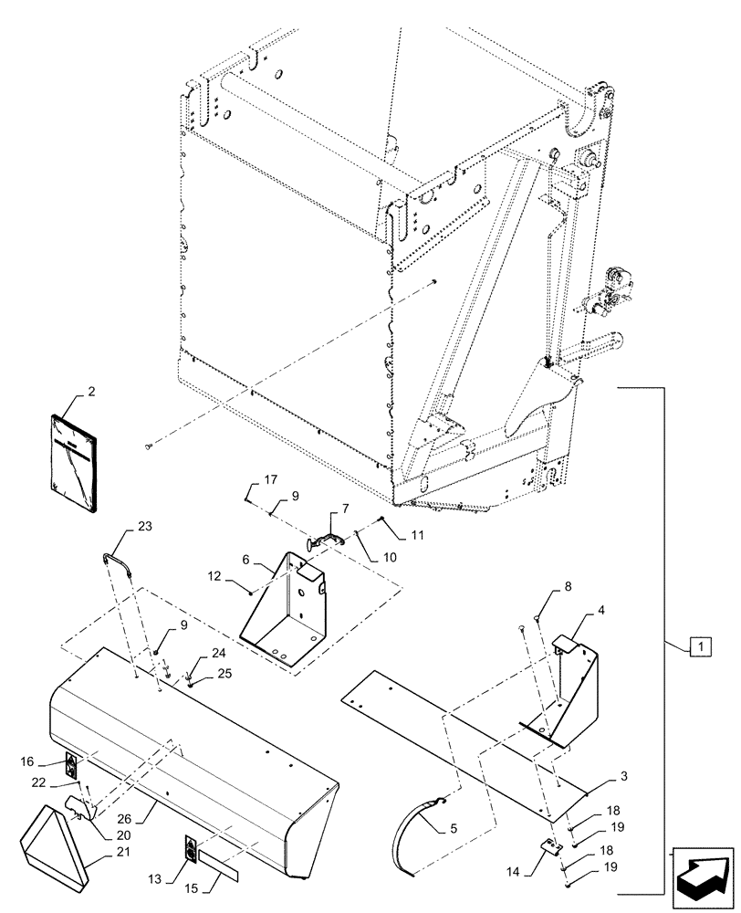 Схема запчастей Case IH RB455 - (88.100.90[01]) - DIA KIT, REAR NET BOX (88) - ACCESSORIES