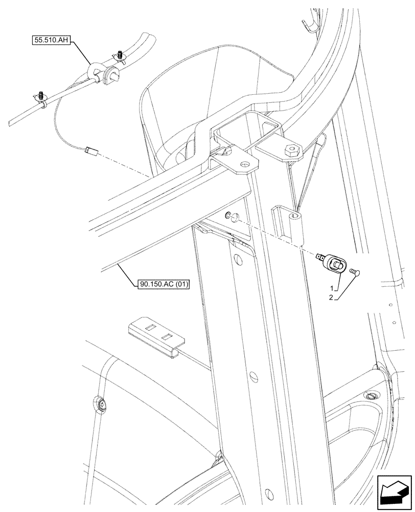 Схема запчастей Case IH FARMALL 95C - (55.514.AW) - VAR - 332717, 743580 - SWITCH, INTERIOR LIGHT, CAB (55) - ELECTRICAL SYSTEMS