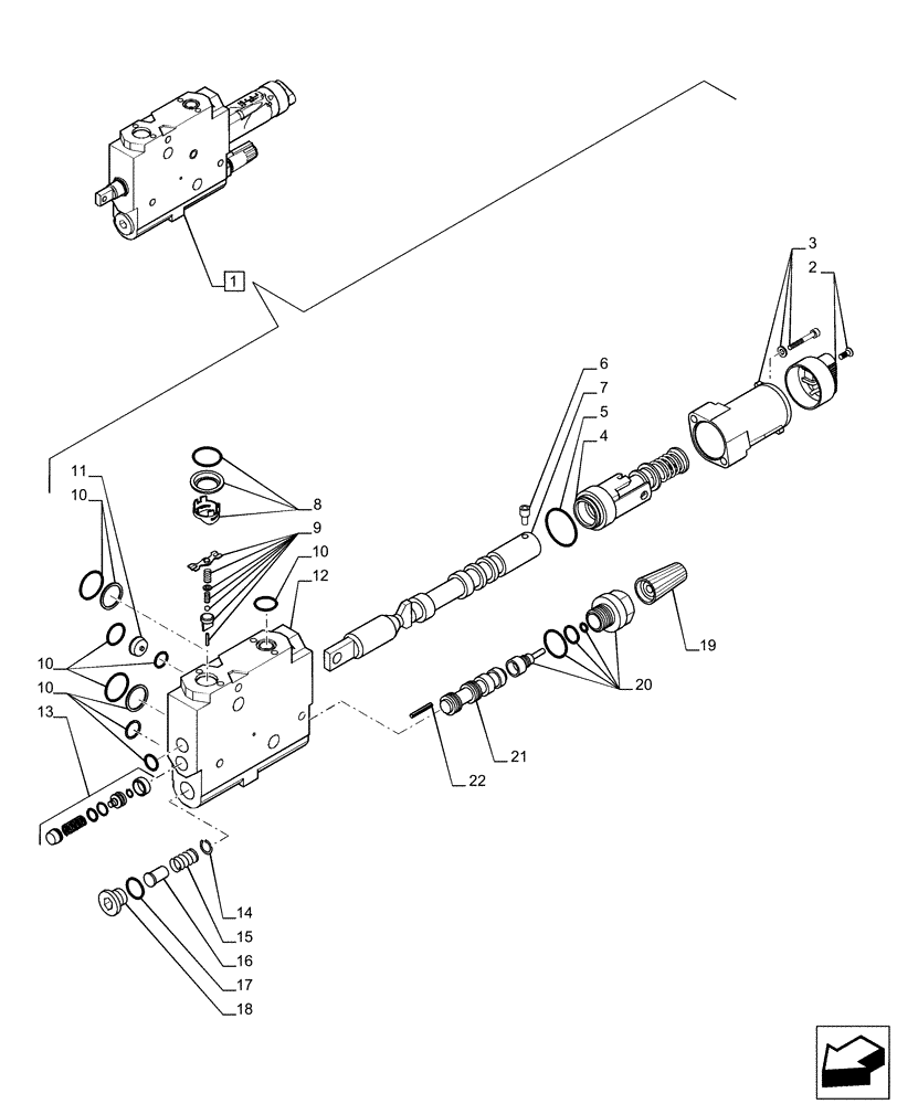 Схема запчастей Case IH PUMA 185 - (35.204.BE[09]) - VAR - 391164, 758058 - CONTROL VALVE SECTION, COMPONENTS (35) - HYDRAULIC SYSTEMS