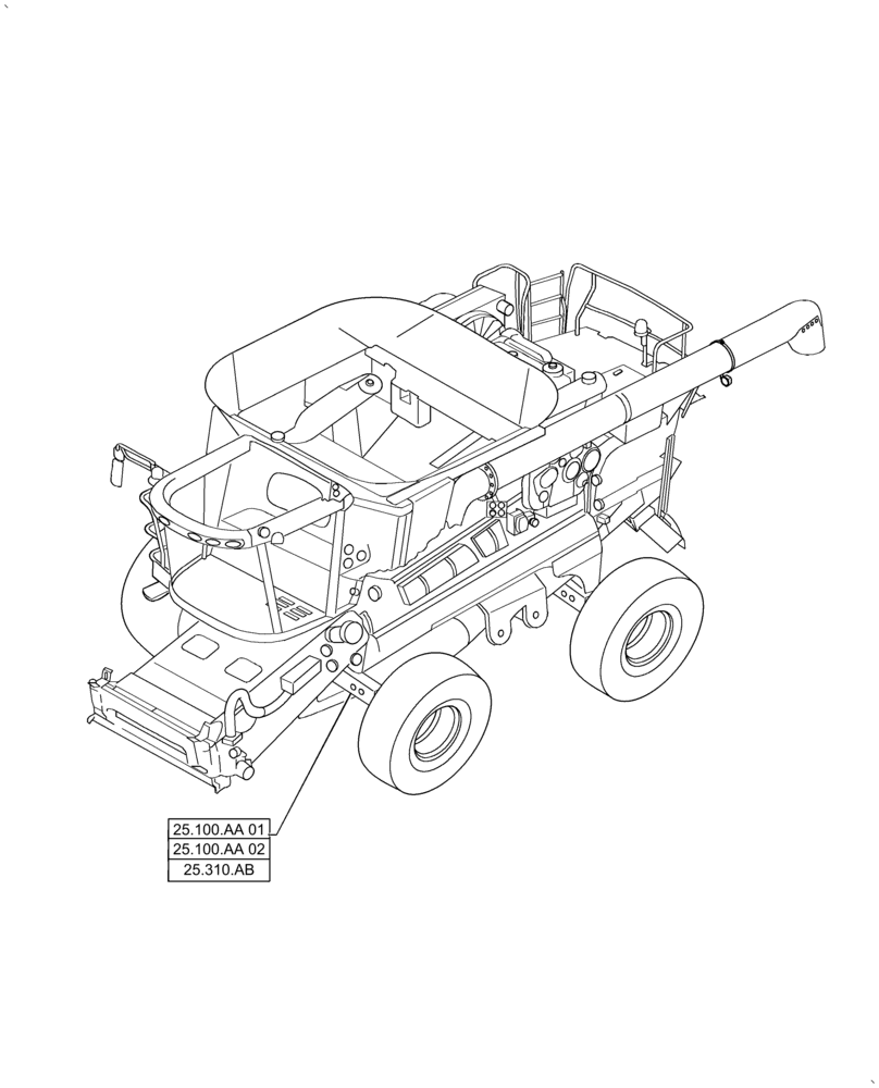 Схема запчастей Case IH AF4088 - (25.000.00) - SECTION INDEX - FRONT AXLE SYSTEM (25) - FRONT AXLE SYSTEM