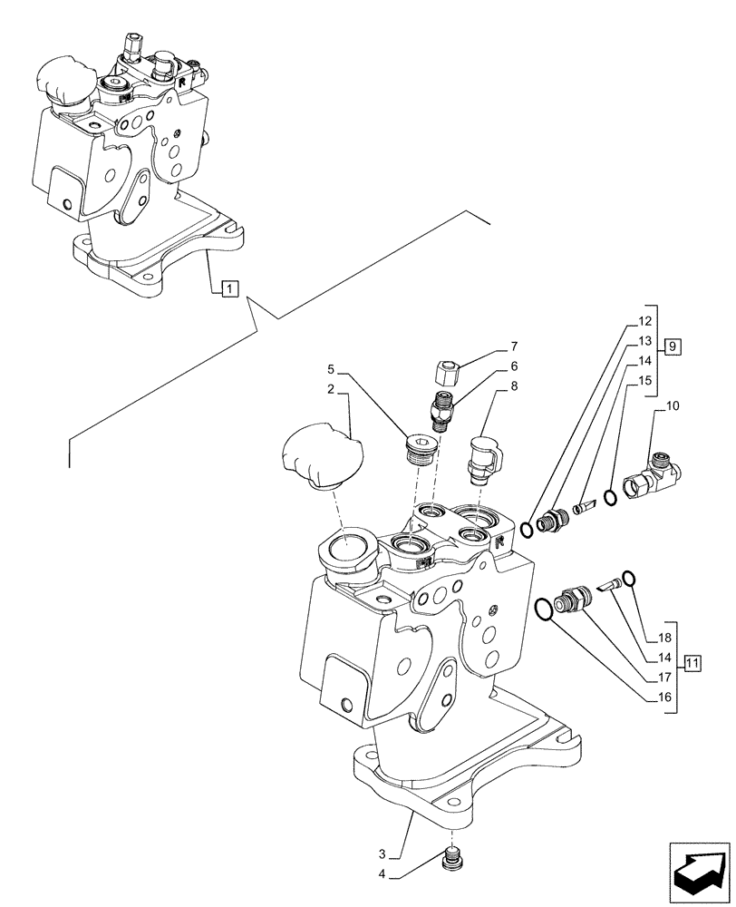 Схема запчастей Case IH PUMA 220 - (35.204.BE[15]) - VAR - 391165, 758059, 758060, 758061 - CONTROL VALVE SECTION, COMPONENTS (35) - HYDRAULIC SYSTEMS