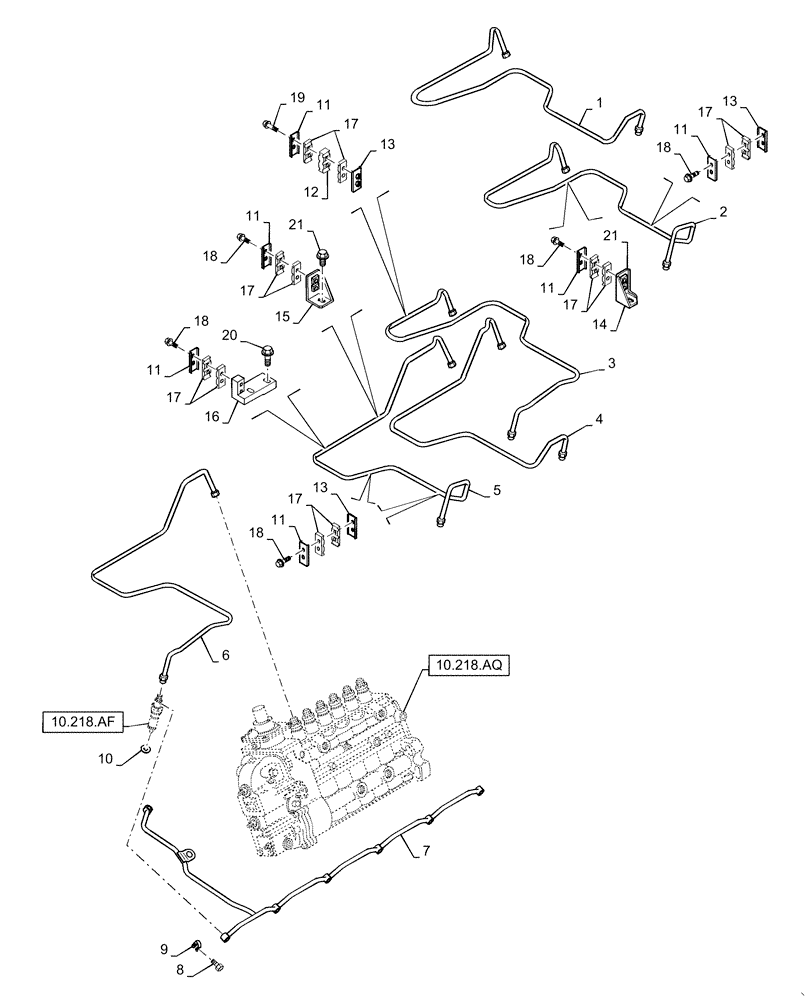 Схема запчастей Case IH RP165 - (10.218.AE[02]) - FUEL INJECTION SYSTEM, RP165 (10) - ENGINE