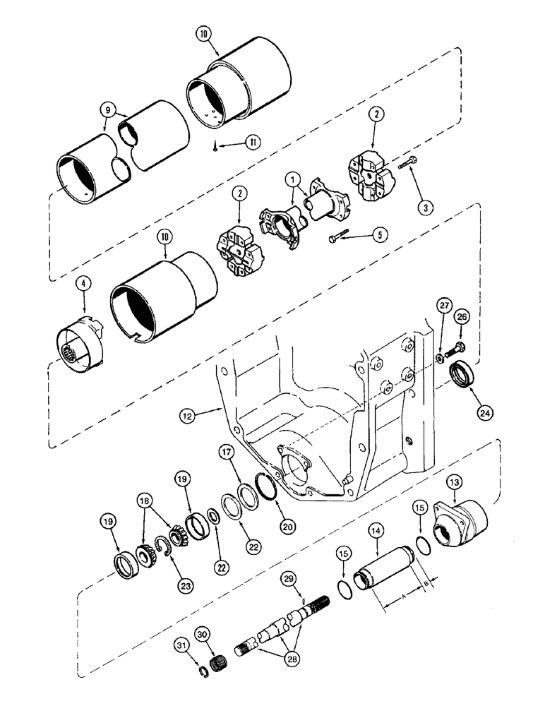 Схема запчастей Case IH 8940 - (6-064) - FRONT AXLE DRIVE SHAFT, MFD TRACTOR (06) - POWER TRAIN