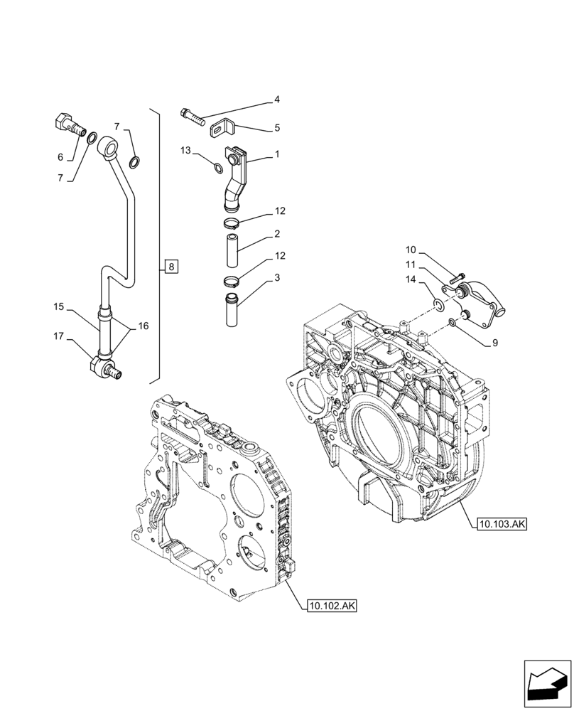 Схема запчастей Case IH F4HE96841 J102 - (10.304.AP) - BREATHER, 4088 (10) - ENGINE