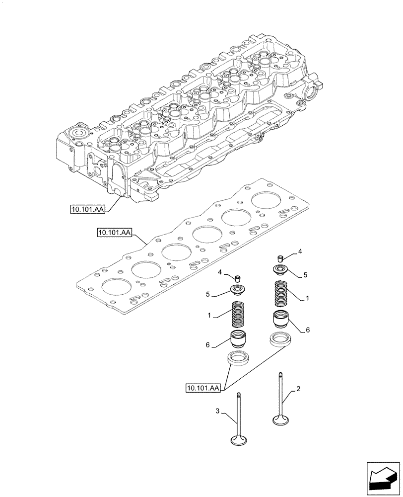 Схема запчастей Case IH F4HE96841 J102 - (10.101.AM) - VALVE, 4088 (10) - ENGINE