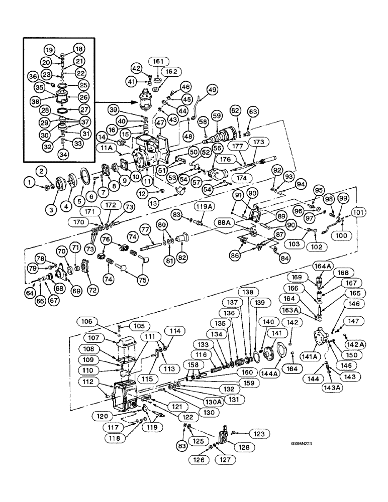 Схема запчастей Case IH D-436 - (9D-036) - FUEL INJECTION PUMP, 1440, 1460 AND 1480 COMBINES 