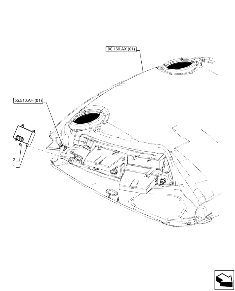 Схема запчастей Case IH PUMA 220 CVT - (55.514.AJ) - VAR - 391201, 758170, 758171 - LIGHT SWITCH, PANEL (55) - ELECTRICAL SYSTEMS