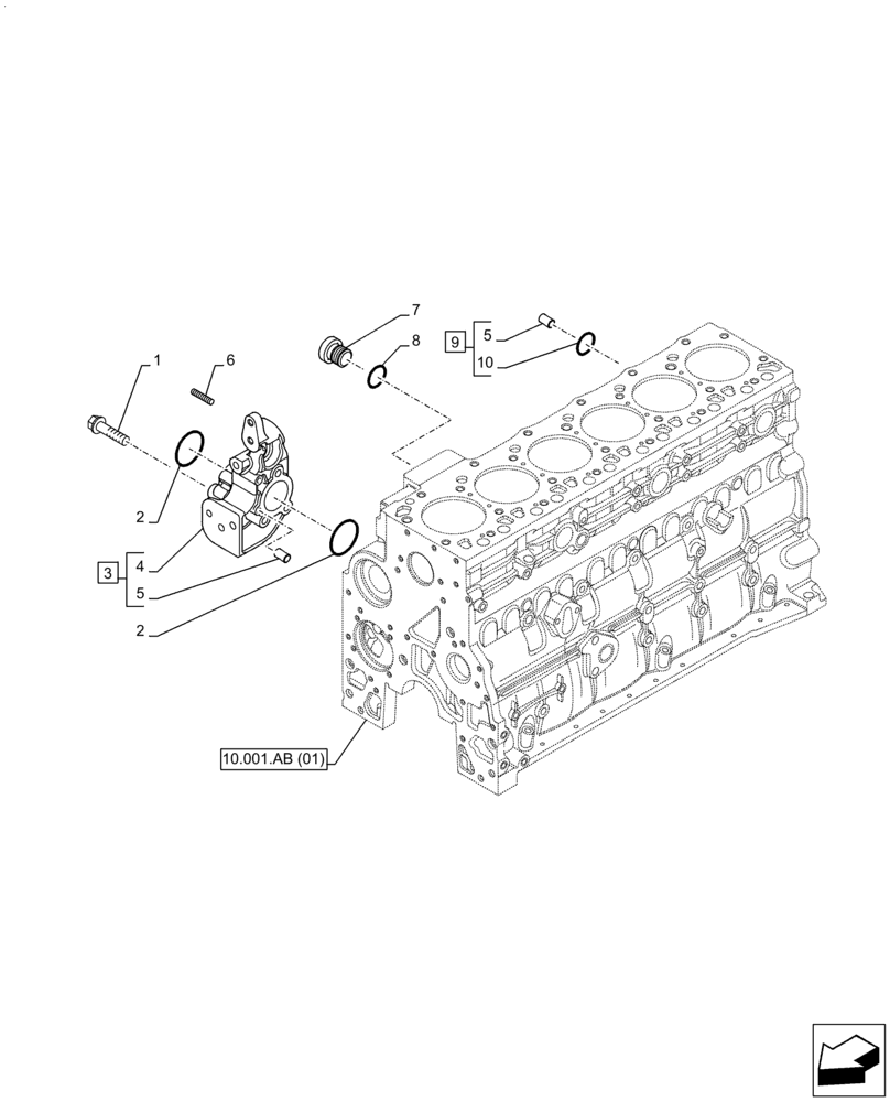 Схема запчастей Case IH F4HE96841 J102 - (10.400.AE) - WATER PUMP, INLET MANIFOLD, 4088 (10) - ENGINE