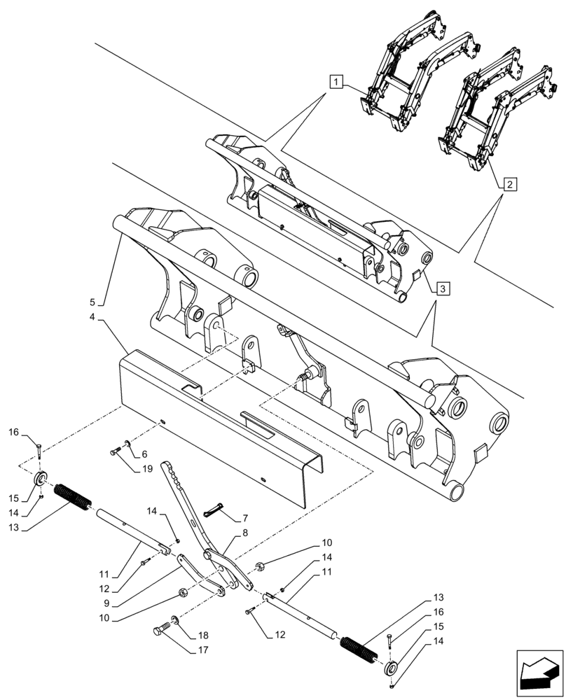 Схема запчастей Case IH FARMALL 105C - (82.300.AX[02]) - VAR - 336732, 336733, 336736, 336739 - LOADER BUCKET, QUICK COUPLER (82) - FRONT LOADER & BUCKET