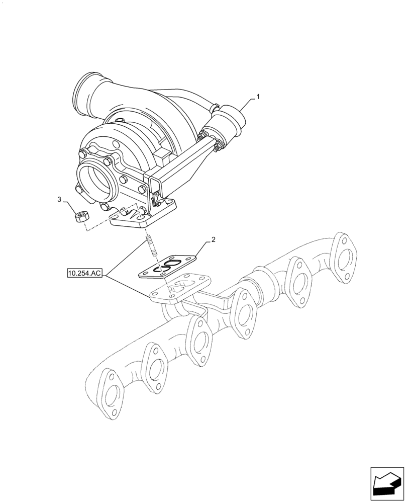 Схема запчастей Case IH F4HE96841 J102 - (10.250.AC) - TURBOCHARGER, 4088 (10) - ENGINE