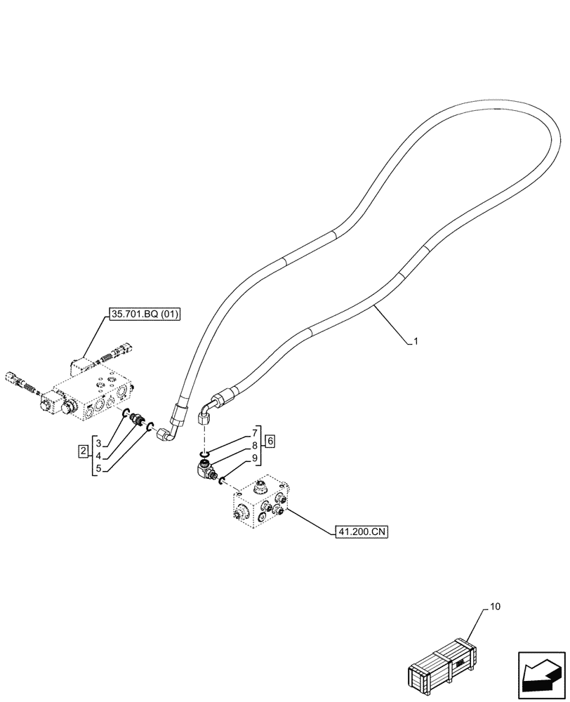 Схема запчастей Case IH FARMLIFT 742 - (35.701.BR) - VAR - 749298 - RIDE CONTROL, VALVE, HYDRAULIC LINE (35) - HYDRAULIC SYSTEMS