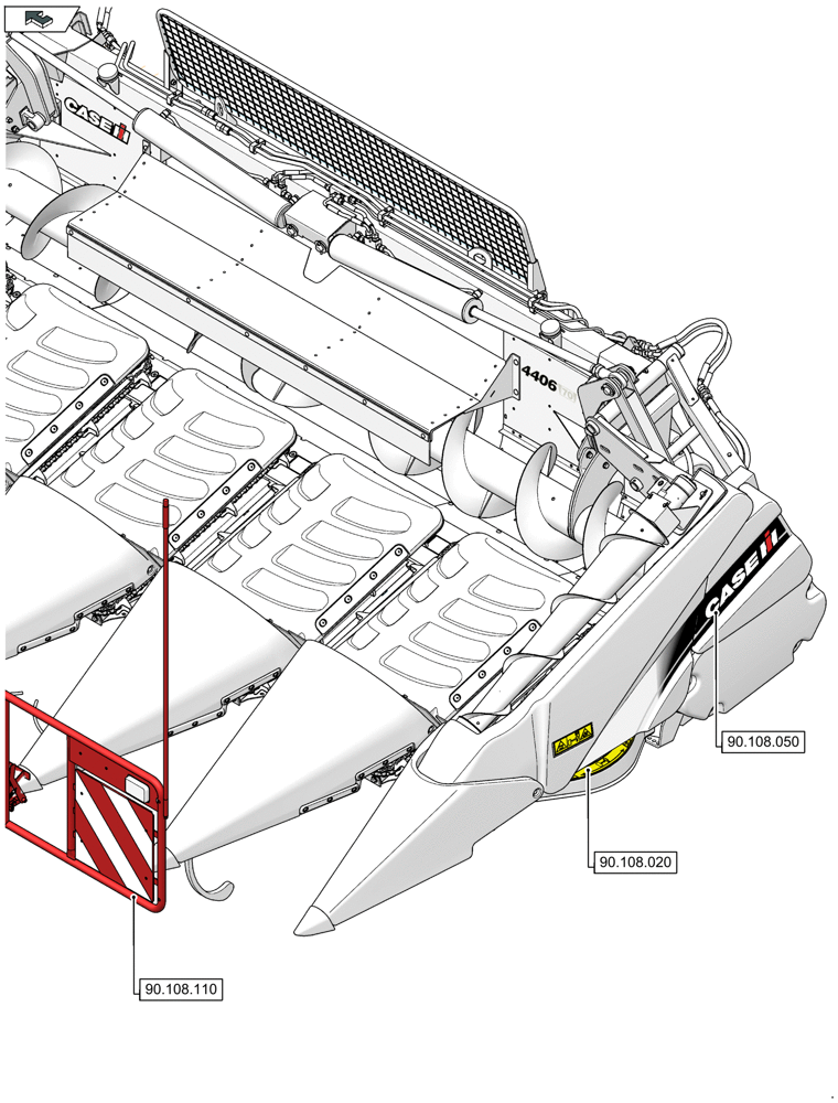 Схема запчастей Case IH 4408F-30 - (90.000.00[10]) - SECTION INDEX - PLATFORM, CAB, BODYWORK AND DECALS (90) - PLATFORM, CAB, BODYWORK AND DECALS