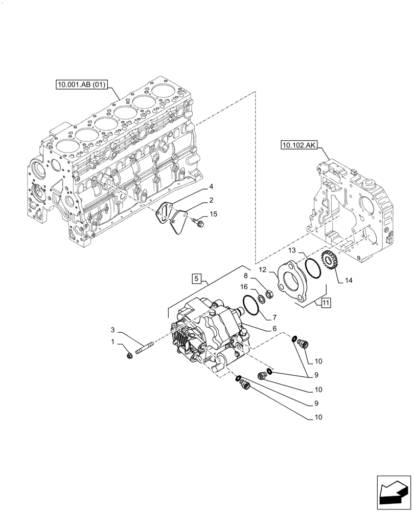 Схема запчастей Case IH F4HE96841 J102 - (10.218.AQ) - FUEL INJECTION PUMP, 4088 (10) - ENGINE