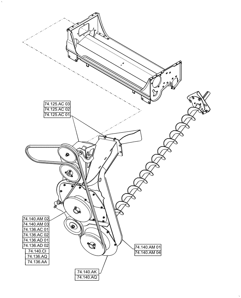Схема запчастей Case IH AF4088 - (00.000.74[02]) - PICTORIAL INDEX - CLEANING (00) - GENERAL & PICTORIAL INDEX