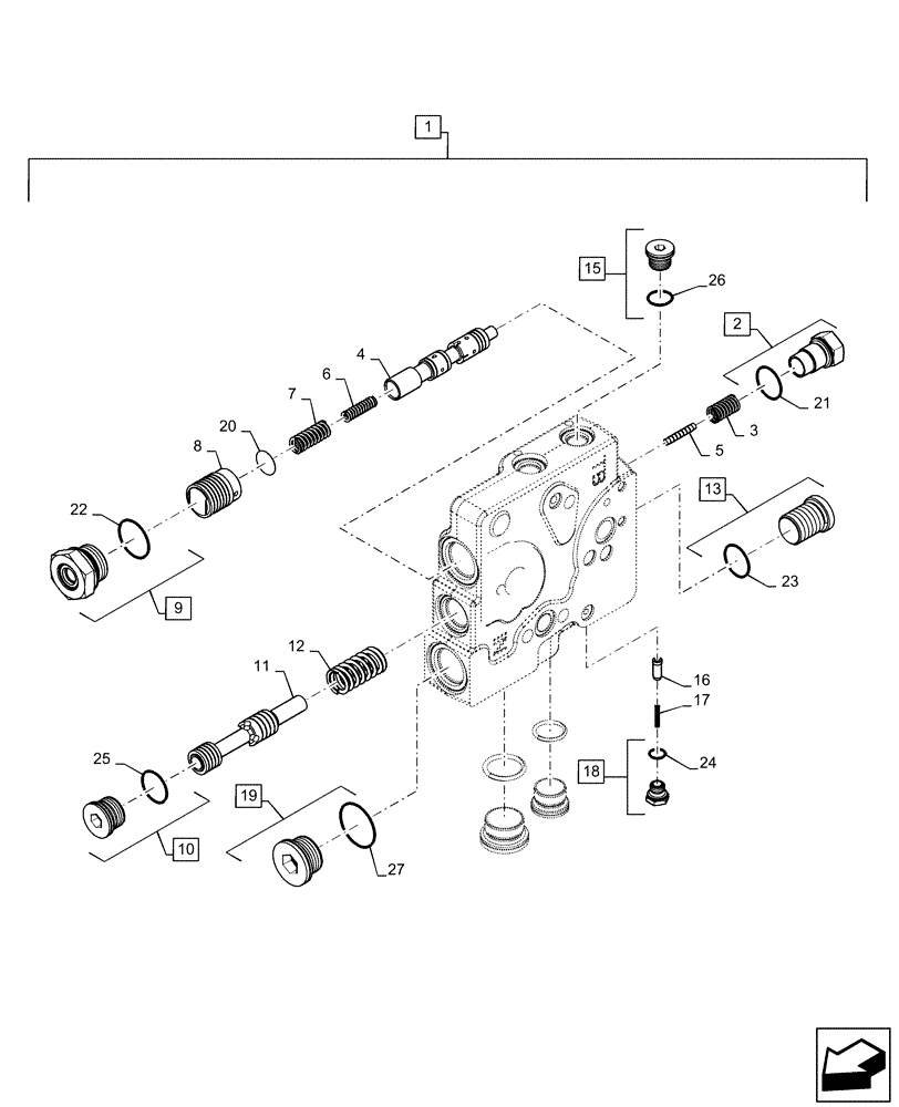 Схема запчастей Case IH MAGNUM 380 - (35.220.AM[04]) - TRAILER BRAKE VALVE / PRIORITY VALVE, CVT - BSN ZGRF01054 (33) - BRAKES & CONTROLS