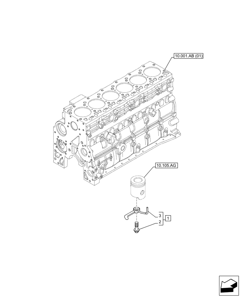 Схема запчастей Case IH F4HE96841 J102 - (10.304.AR) - PISTON COOLING NOZZLE, 4088 (10) - ENGINE