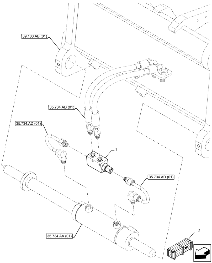 Схема запчастей Case IH FARMLIFT 935 - (35.734.AC[01]) - VAR - 749124 - QUICK COUPLER, VALVE (35) - HYDRAULIC SYSTEMS