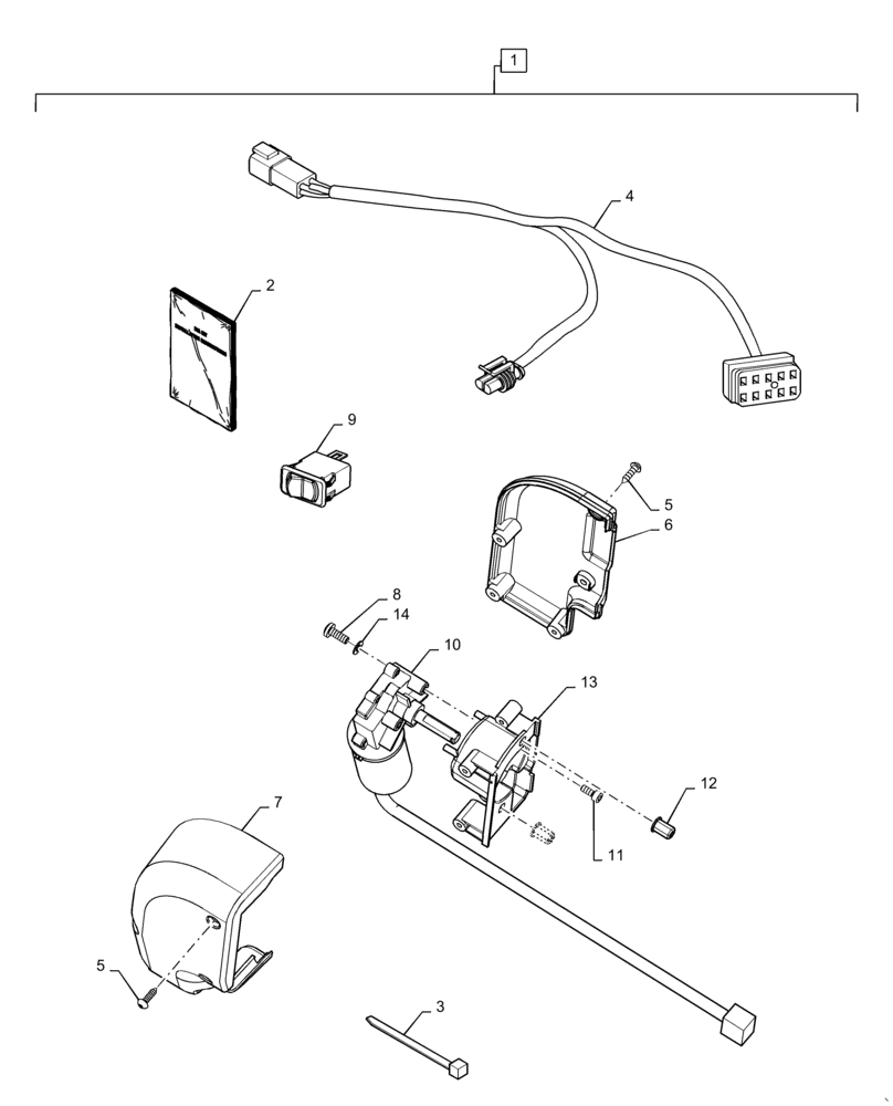 Схема запчастей Case IH STEIGER 500 - (88.100.90[02]) - DIA KIT, TRACTOR, ELECTRIC ARMREST (88) - ACCESSORIES