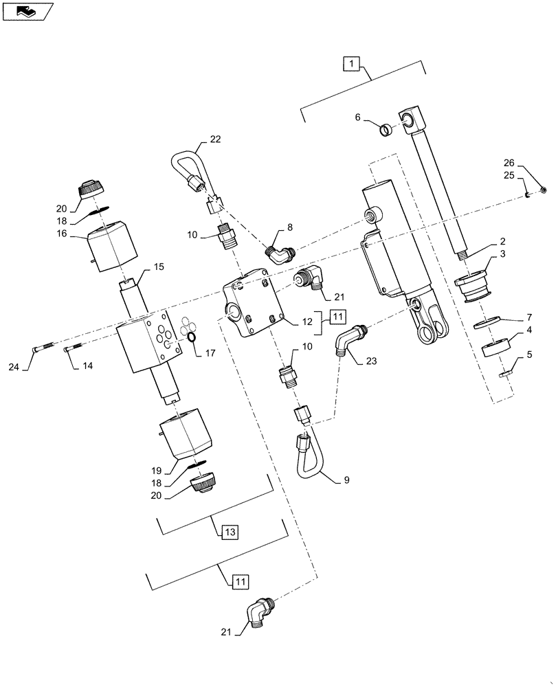 Схема запчастей Case IH WD1204 - (29.100.AD) - CYLINDER, FNR,CONTROL VALVE ASSY, DRIVE (29) - HYDROSTATIC DRIVE