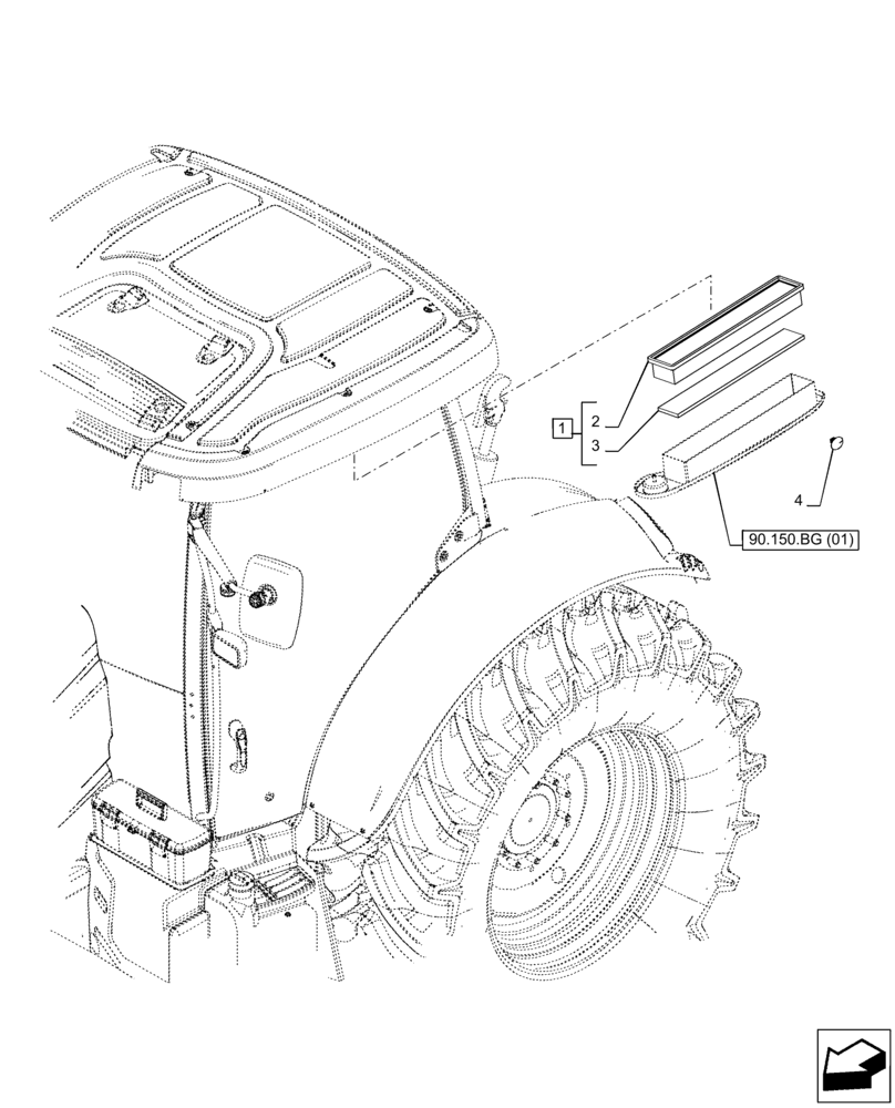 Схема запчастей Case IH PUMA 150 - (50.104.AQ) - VAR - 391176, 758255, 758256, 758257, 758258, 758259, 758260, 758261, 758262, 758263, 758264, 758265 - CAB FILTER, AIR INTAKE (50) - CAB CLIMATE CONTROL