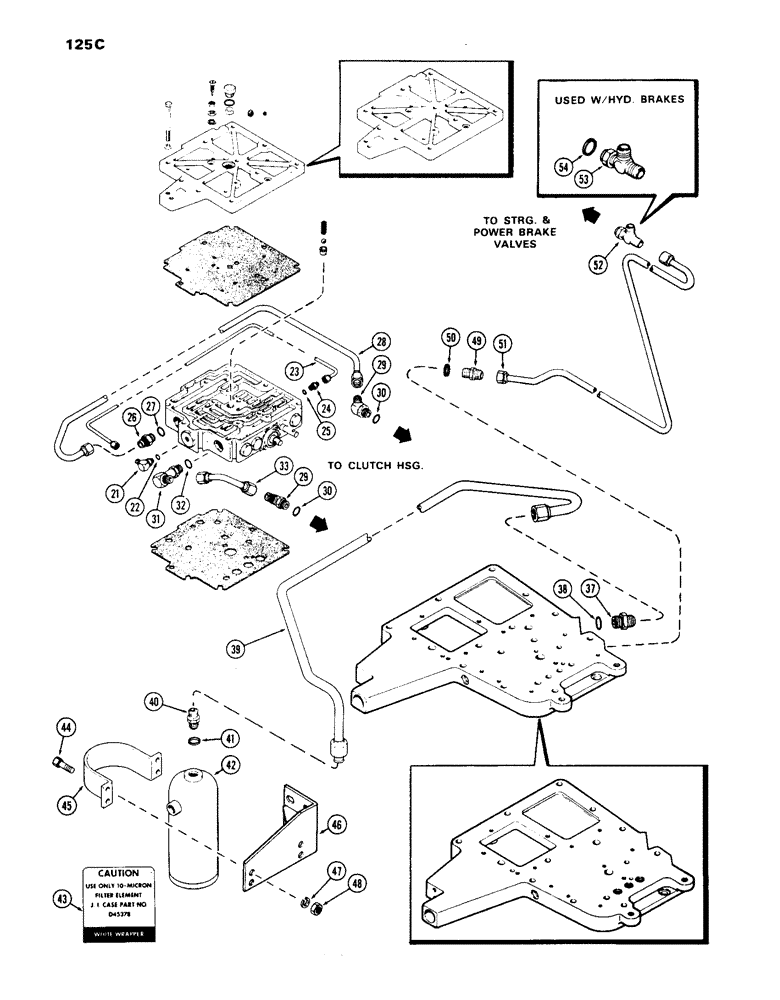 Схема запчастей Case IH 1070 - (125C) - TRANSMISSION CONTROL VALVE, COVERS, GASKETS & TUBES, POWER SHIFT USED PRIOR TO TRANS SER.NO 2366001 (06) - POWER TRAIN