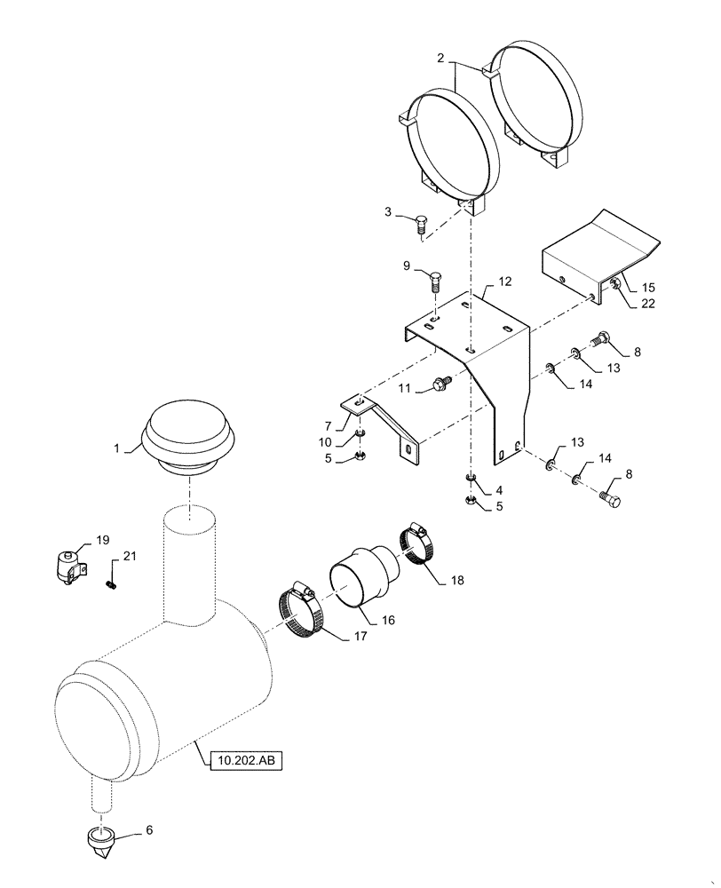 Схема запчастей Case IH RP135 - (10.202.BD) - AIR INDUCTION SYSTEM (10) - ENGINE