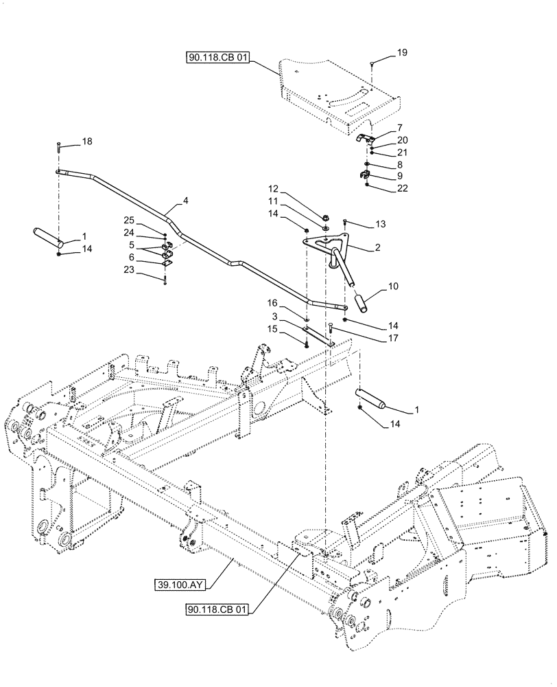 Схема запчастей Case IH WD1204 - (58.130.BG) - HEADER LATCH ASSY (58) - ATTACHMENTS/HEADERS