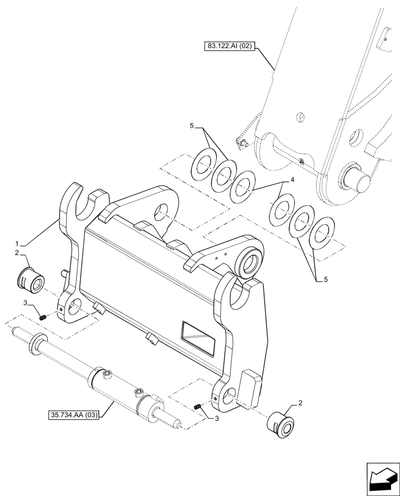 Схема запчастей Case IH FARMLIFT 635 - (89.100.AB[03]) - VAR - 749148 - CARRIER, FORK - END SN NEKB38166 (89) - TOOLS